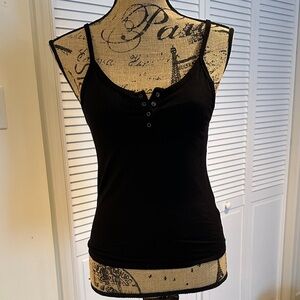 Black Ribbed Tank Top